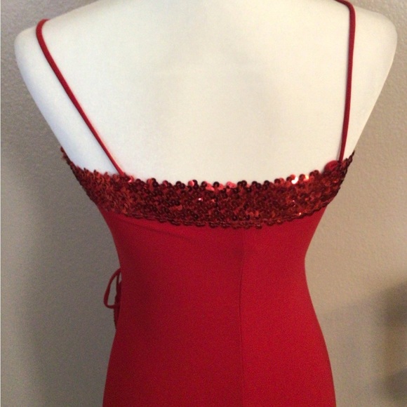 Red Sequin Strap Dress - Picture 4 of 7